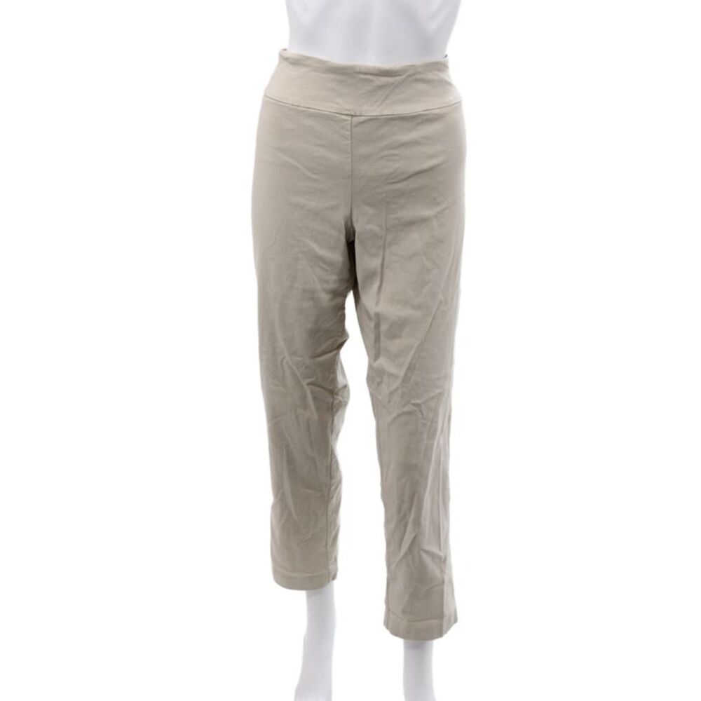 Elliott Lauren Womens Ankle Pants Beige Viscose Pull On 28 Inseam Size 14